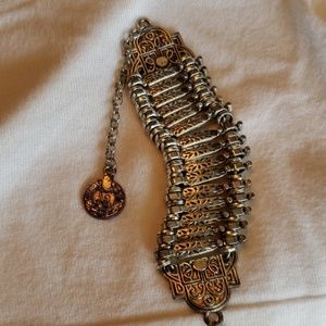 Silver bohemian style bracelet